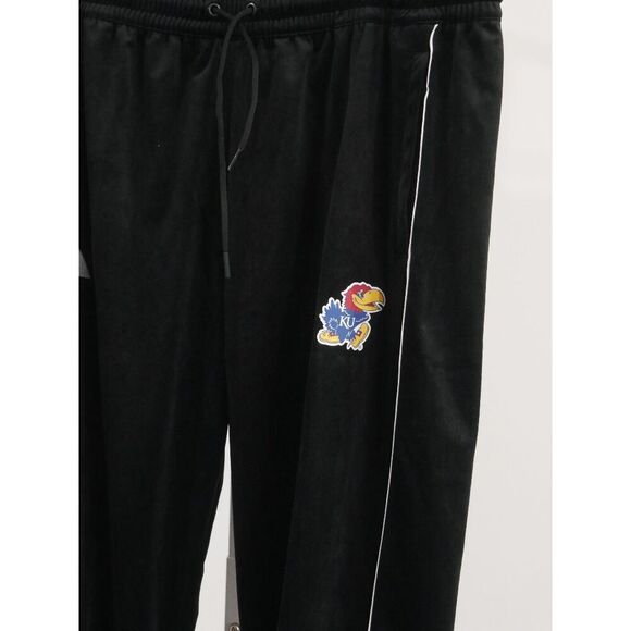 Adidas Kansas Jayhawks Men's Black Velour Jogger Sweatpants XL - Picture 3 of 13